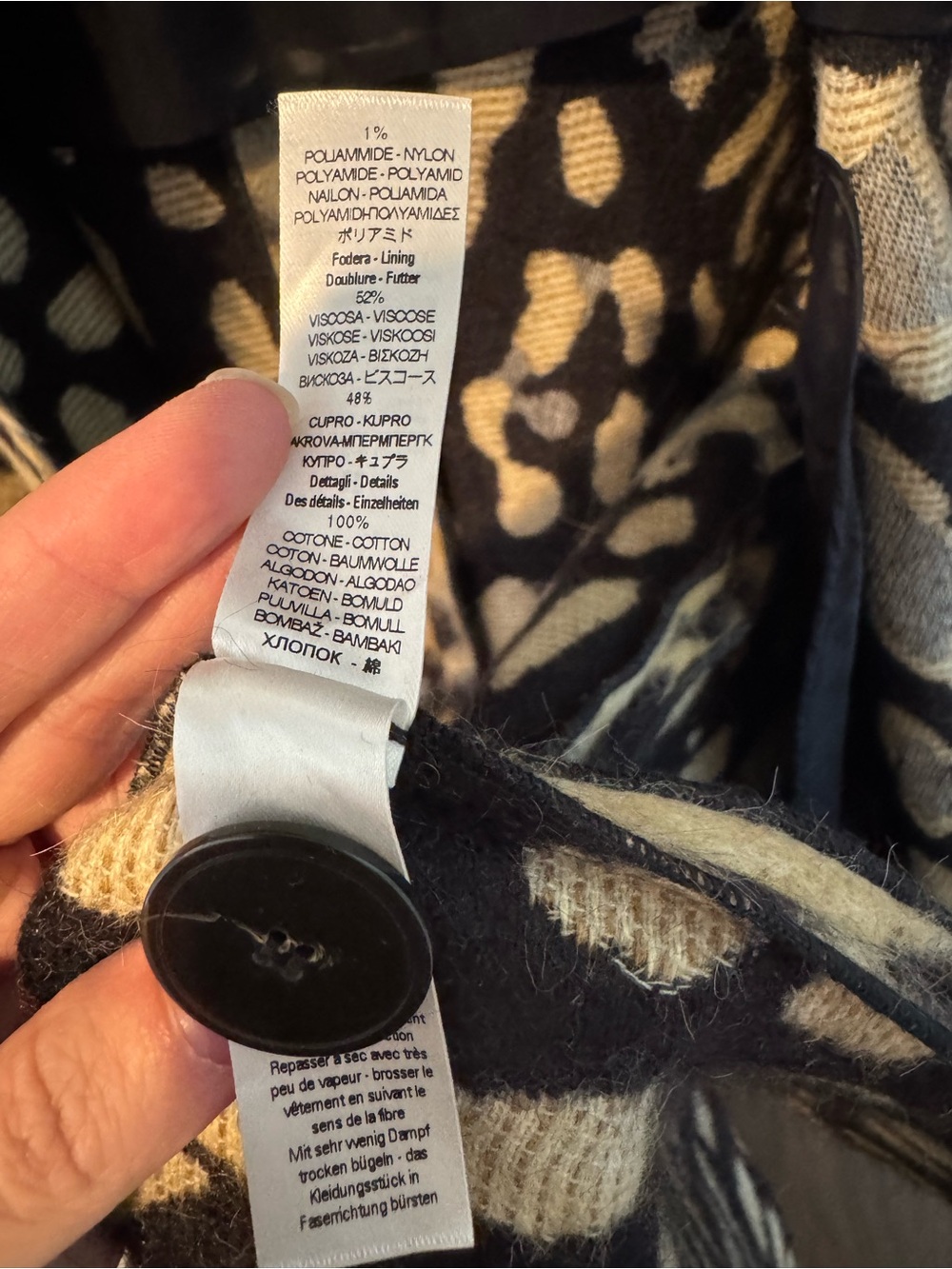 forte forte wool blend leopard long coat jacquard - Picture 7 of 10